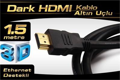 Dark v1.4 1.5m, 4K / 3D ve Ağ Destekli Altın Uçlu HDMI Kablo