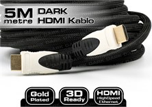 Dark v1.4 5mt, 4K / 3D, Ağ Destekli, Kılıflı, Altın Uçlu HDMI Kablo